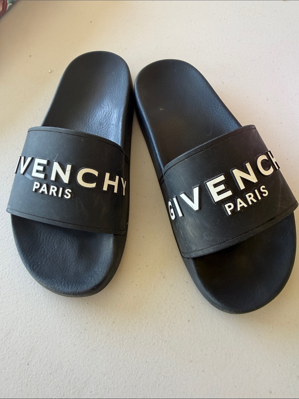 Givenchy Black Logo Rubber Slide Sandals